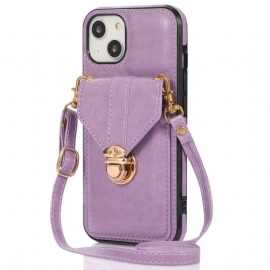 Kryt Na iPhone 14 Peněženkové Pouzdro Crossbody Peněženka