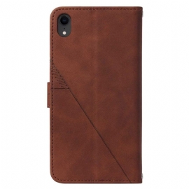 Flipové Pouzdro Na iPhone XR Kožený Efekt S Geometrickým Designem