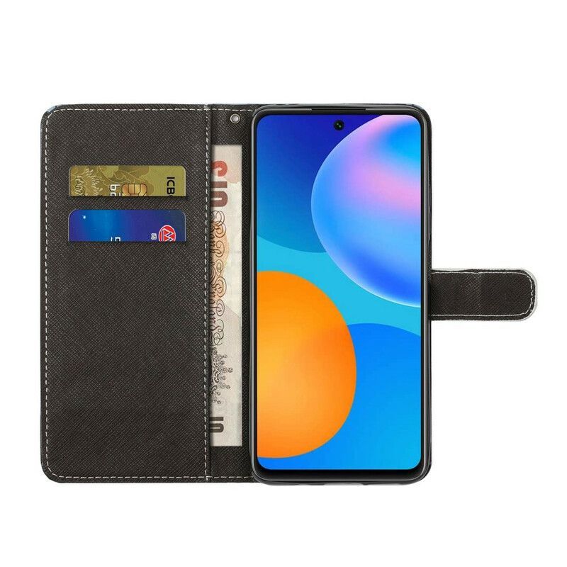 Flipové Pouzdro Na Xiaomi Redmi Note 10 5G Vlk S Lanyardem