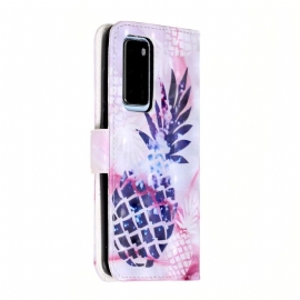 Kožené Pouzdro Na Huawei P40 Pro Mozaikový Ananas