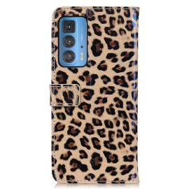 Kožené Pouzdro Na Motorola Edge 20 Pro Styl Leoparda Z Umělé Kůže