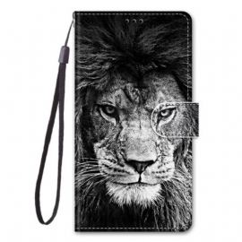 Flipové Pouzdro Na Sony Xperia 5 IV Na Lana Lanyard Lion