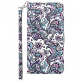 Flipové Pouzdro Na Sony Xperia 5 IV Na Lana Strappy Paisley Vzor