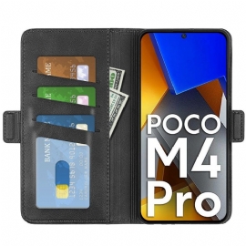 Pouzdra Na Poco M4 Pro 4G Peněženkové Pouzdro Matný Kryt Z Umělé Kůže