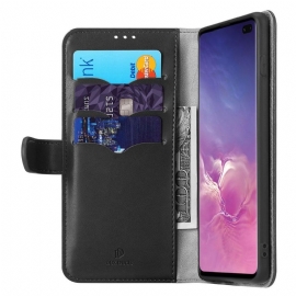 Flipové Pouzdro Na Samsung Galaxy S10 Plus Řada S Koženými Efekty Kado