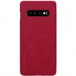 Pouzdra Na Samsung Galaxy S10 Plus Kožený Potah Nillkin Qin