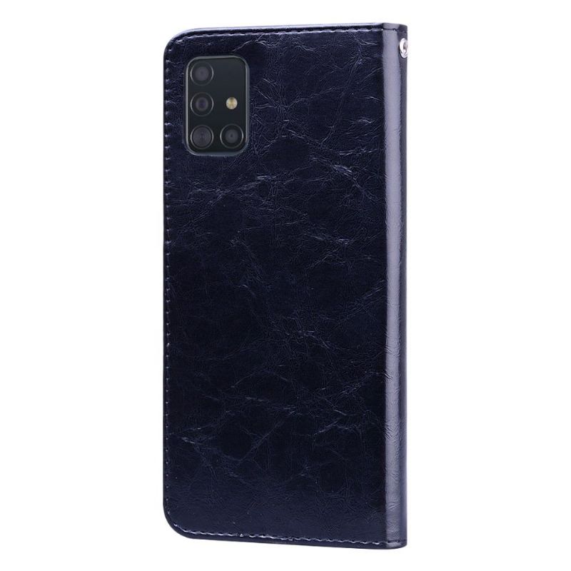 Kožené Pouzdro Folio Na Samsung Galaxy A71 Luxusní Vintage Kožený Efekt