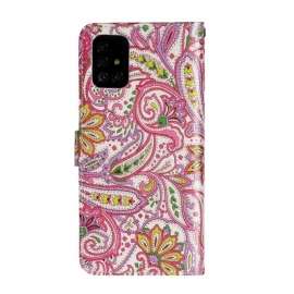 Kožené Pouzdro Na Samsung Galaxy A71 Paisley Flower