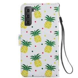 Flipové Pouzdro Na Samsung Galaxy S21 FE Ananas