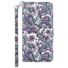 Flipové Pouzdro Na Samsung Galaxy S23 5G Na Lana Strappy Paisley Vzor