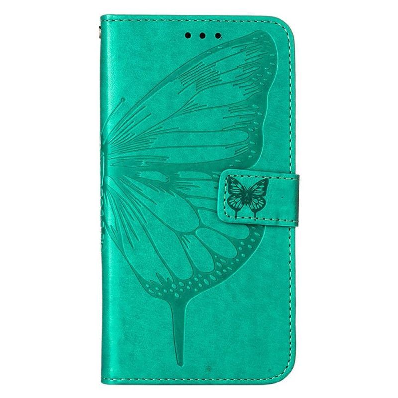 Flipové Pouzdro Na iPhone 14 Pro Max Na Lana Barokní Strappy Butterfly