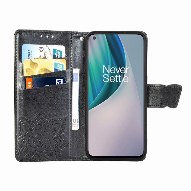 Flipové Pouzdro Na OnePlus Nord N10 Reliéfní Motýl