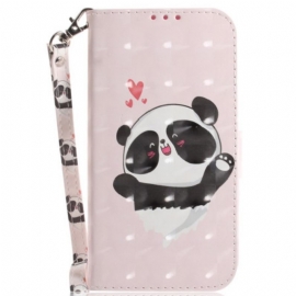 Flipové Pouzdro Na Oppo Reno 8 Pro Panda Love With Lanyard