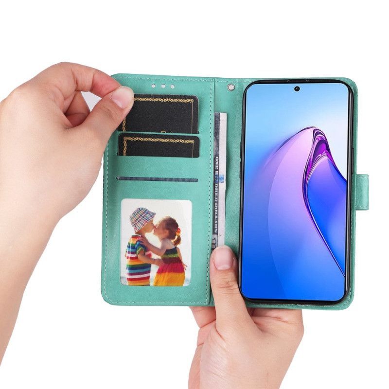 Kožené Pouzdro Na Oppo Reno 8 Pro Na Lana Strappy Slunečnice