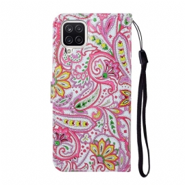 Flipové Pouzdro Na Samsung Galaxy A12 Paisley Flower