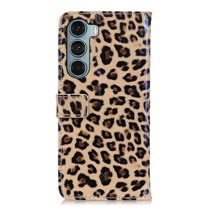 Flipové Pouzdro Na Motorola Moto G200 5G Styl Leoparda Z Umělé Kůže