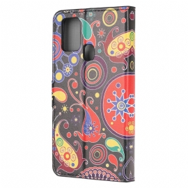 Flipové Pouzdro Na Samsung Galaxy A21s Barevný Paisley