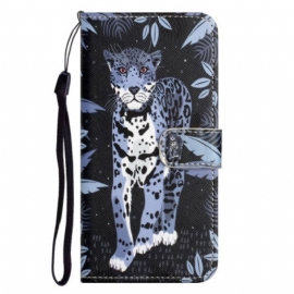 Flipové Pouzdro Na iPhone 14 Plus Na Lana Strappy Leopard