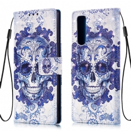 Kožené Pouzdro Na Sony Xperia 5 Vzor Calavera