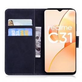 Flipové Pouzdro Na Realme C35 Římský Měkký Dotek