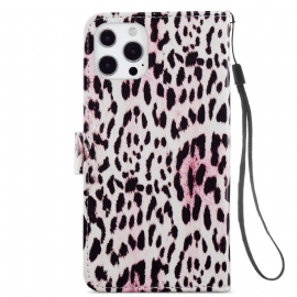 Flipové Pouzdro Na iPhone 13 Pro Leopardí Vzor