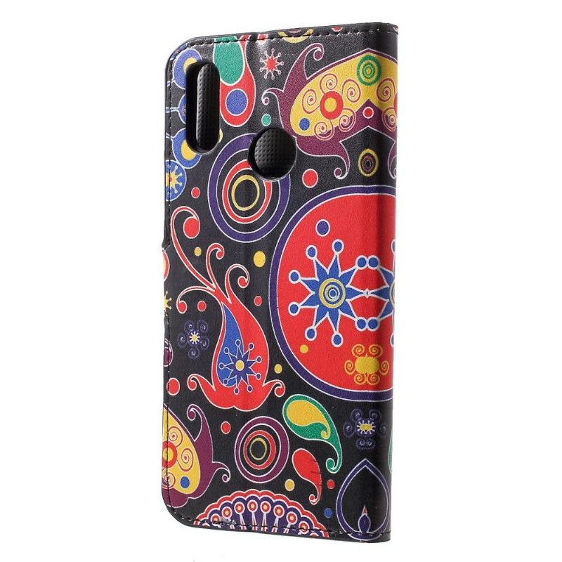 Kožené Pouzdro Folio Na Honor 10 Lite Držák Karty Se Vzorem Paisley