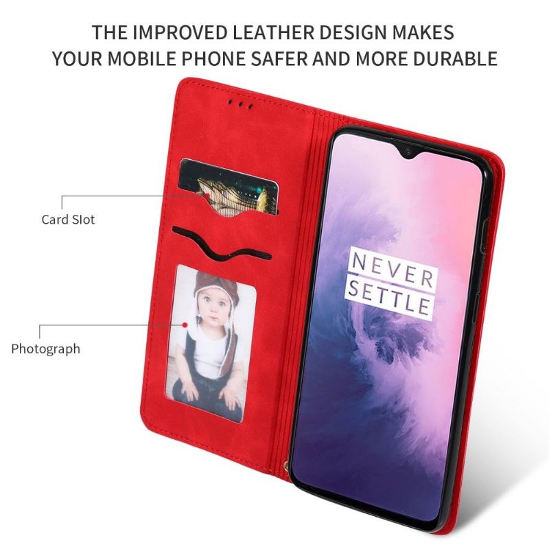 Flipové Pouzdro Na OnePlus 7 Obchodní Retro Kůže