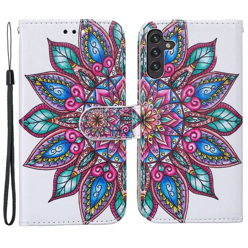 Kožené Pouzdro Na Samsung Galaxy A13 5G / A04s Kreslená Mandala