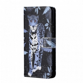 Kožené Pouzdro Na Samsung Galaxy A13 5G / A04s Na Lana Strappy Leopard