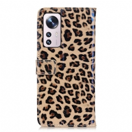 Flipové Pouzdro Na Xiaomi 12 Pro Styl Leoparda Z Umělé Kůže