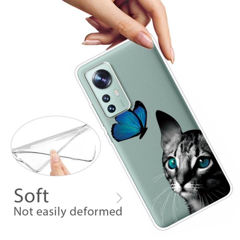 Kryt Na Xiaomi 12 Pro Blue Butterfly Cat