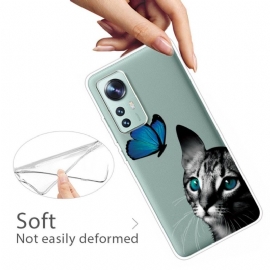 Kryt Na Xiaomi 12 Pro Blue Butterfly Cat