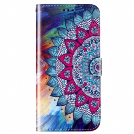 Kožené Pouzdro Na Google Pixel 7A Na Lana Barevné Strappy Mandala