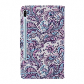 Kožené Pouzdro Na Samsung Galaxy Tab S6 Paisley Flower